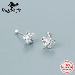 Trustdavis 925 Silver Flower Stud Nose nail For Women