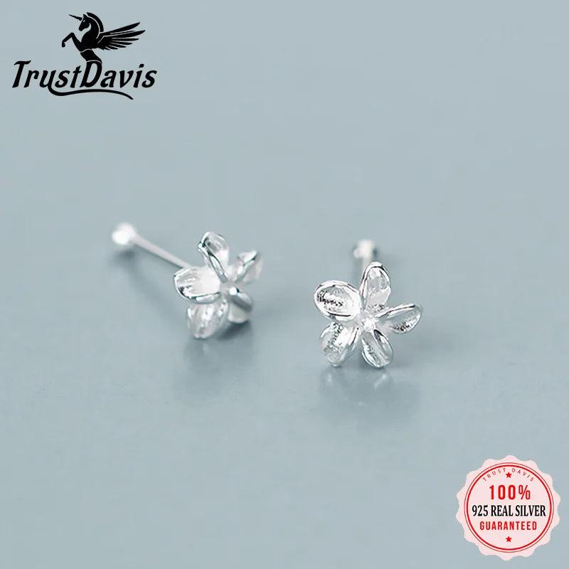Trustdavis 925 Silver Flower Stud Nose nail For Women