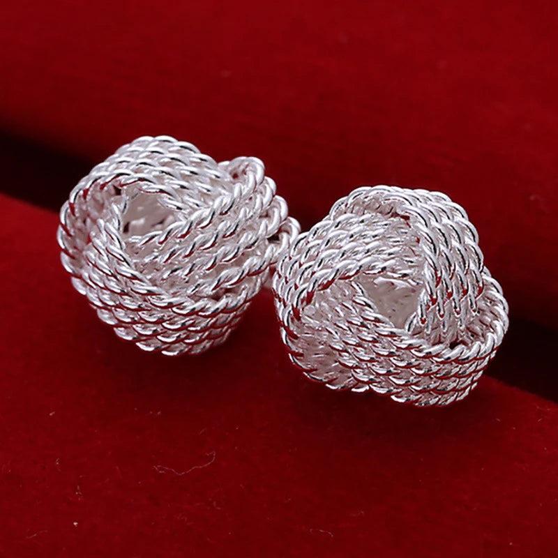 S925 Soft Winding Stud Earrings for Women Wedding Jewelry