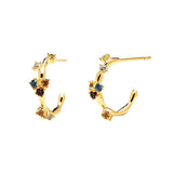 Crystal Stud Earrings 925 Silver CZ Ear Studs Jewelry Gift