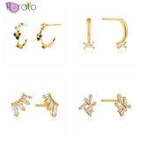 Crystal Stud Earrings 925 Silver CZ Ear Studs Jewelry Gift
