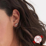 Crystal Stud Earrings 925 Silver CZ Ear Studs Jewelry Gift
