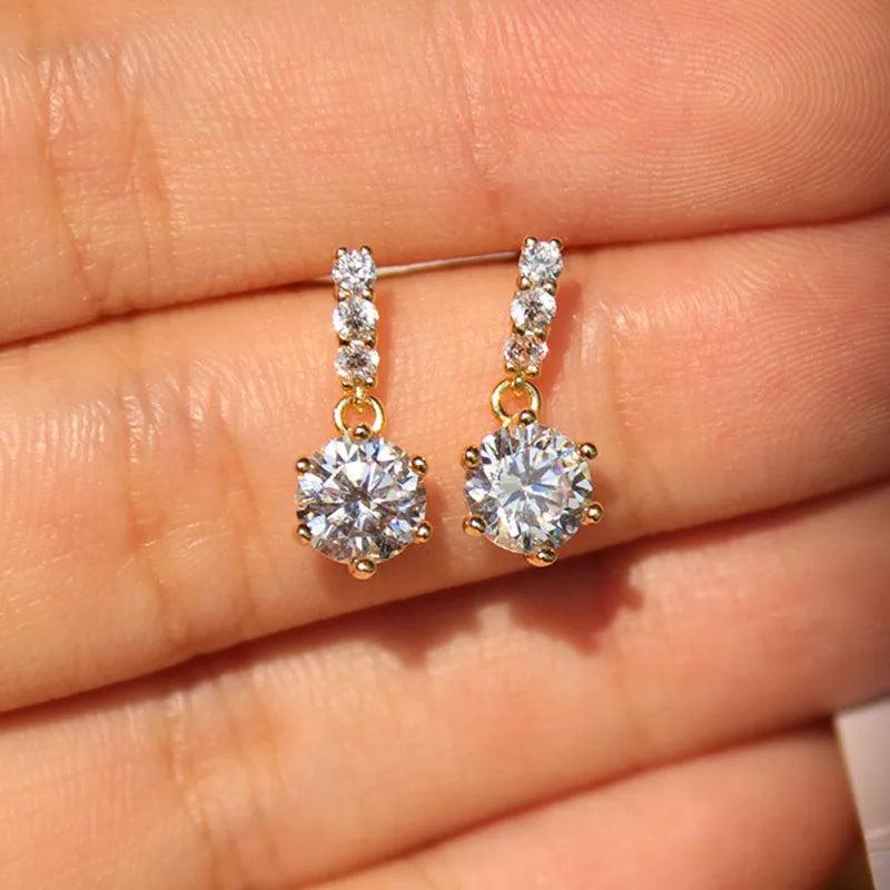 925 Silver Zircon Earrings for Women - Temperament Jewelry