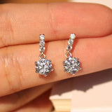 925 Silver Zircon Earrings for Women - Temperament Jewelry