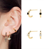 925 Silver Diamond Crystal Zircon Stud Earrings