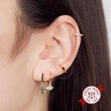 925 Silver Diamond Crystal Zircon Stud Earrings