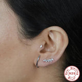 925 Silver Piercing Cartilage Flat Back Stud Earrings for Women