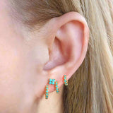 925 Silver CZ Spike Stud Earrings For Women Classic Christmas Jewelry