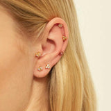 925 Silver CZ Spike Stud Earrings For Women Classic Christmas Jewelry