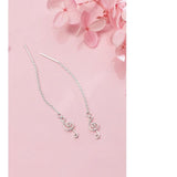 925 Silver Musical Note Chain Drop Earrings Prevent Allergy