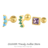 925 Silver Zircon Ear Studs Earrings Tragus Cartilage Piercing Jewelry