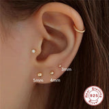 925 Silver Zircon Ear Studs Earrings Tragus Cartilage Piercing Jewelry