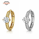 Small Round Piercing Cartilage Hoop Earring 18k Plated 925 Sterling Silver