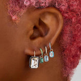 Colorful Enamel 925 Silver Drop Earrings for Women