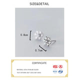 Snowflake Stud Earrings Silver 925 Women's Accessories
