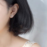 Snowflake Stud Earrings Silver 925 Women's Accessories