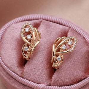 Summer Bling Earrings 585 Rose Butterfly Zircon Earrings for Women
