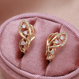 Summer Bling Earrings 585 Rose Butterfly Zircon Earrings for Women