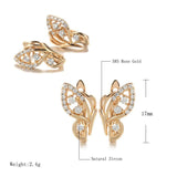 Summer Bling Earrings 585 Rose Butterfly Zircon Earrings for Women