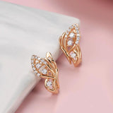 Summer Bling Earrings 585 Rose Butterfly Zircon Earrings for Women