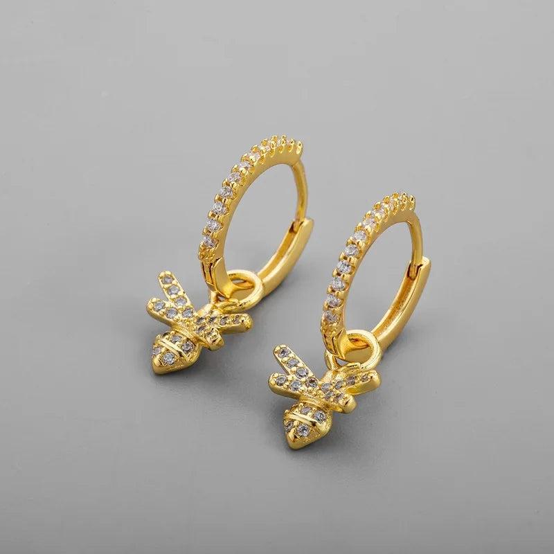 925 Silver Circle Earrings Birds Bee Tassel Jewelry Party Accessories