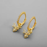 925 Silver Circle Earrings Birds Bee Tassel Jewelry Party Accessories