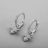 925 Silver Circle Earrings Birds Bee Tassel Jewelry Party Accessories