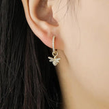 925 Silver Circle Earrings Birds Bee Tassel Jewelry Party Accessories
