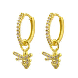 925 Silver Circle Earrings Birds Bee Tassel Jewelry Party Accessories