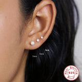 S925 Sterling Silver Mini Pearl Stud Earrings Set