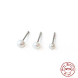 S925 Sterling Silver Mini Pearl Stud Earrings Set