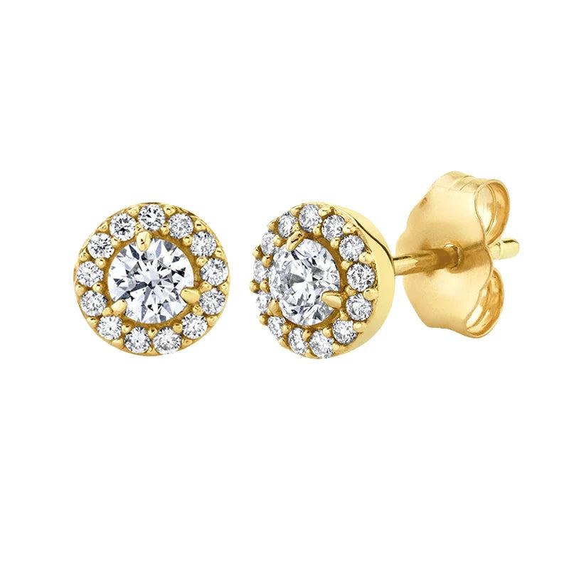 925 Silver Colorful Round Stud Earring Zircon Piercing Small Earrings