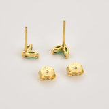 925 Silver Rainbow Colorful Stud Earring Piercing Ohrringe CZ
