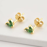 925 Silver Rainbow Colorful Stud Earring Piercing Ohrringe CZ