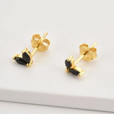 925 Silver Rainbow Colorful Stud Earring Piercing Ohrringe CZ
