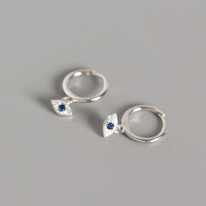 925 Silver Mini Zircon Evil Eyes Earrings for Women