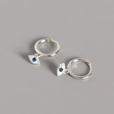925 Silver Mini Zircon Evil Eyes Earrings for Women