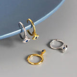 925 Silver Mini Zircon Evil Eyes Earrings for Women