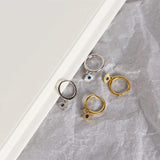 925 Silver Mini Zircon Evil Eyes Earrings for Women