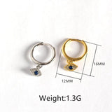 925 Silver Mini Zircon Evil Eyes Earrings for Women