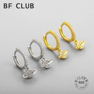 925 Silver Circle Earrings Universal Zircon Tassel Party Jewelry