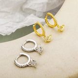 925 Silver Circle Earrings Universal Zircon Tassel Party Jewelry