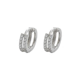Double Layer Zircon Hoop Earrings for Women Silver Ear Buckle Jewelry