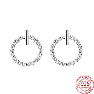 925 Sterling Silver Heart-shaped Zircon Earrings Jewelry Gift