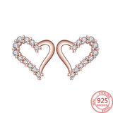 925 Sterling Silver Heart-shaped Zircon Earrings Jewelry Gift