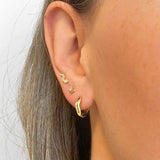 925 Silver Zircon Snake Stud Earrings Piercing Pendientes Jewelry