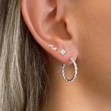925 Silver Zircon Snake Stud Earrings Piercing Pendientes Jewelry