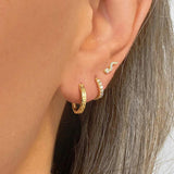 925 Silver Zircon Snake Stud Earrings Piercing Pendientes Jewelry
