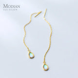 925 Silver Water Drop Dangle Earrings Rainbow Opal Jewelry