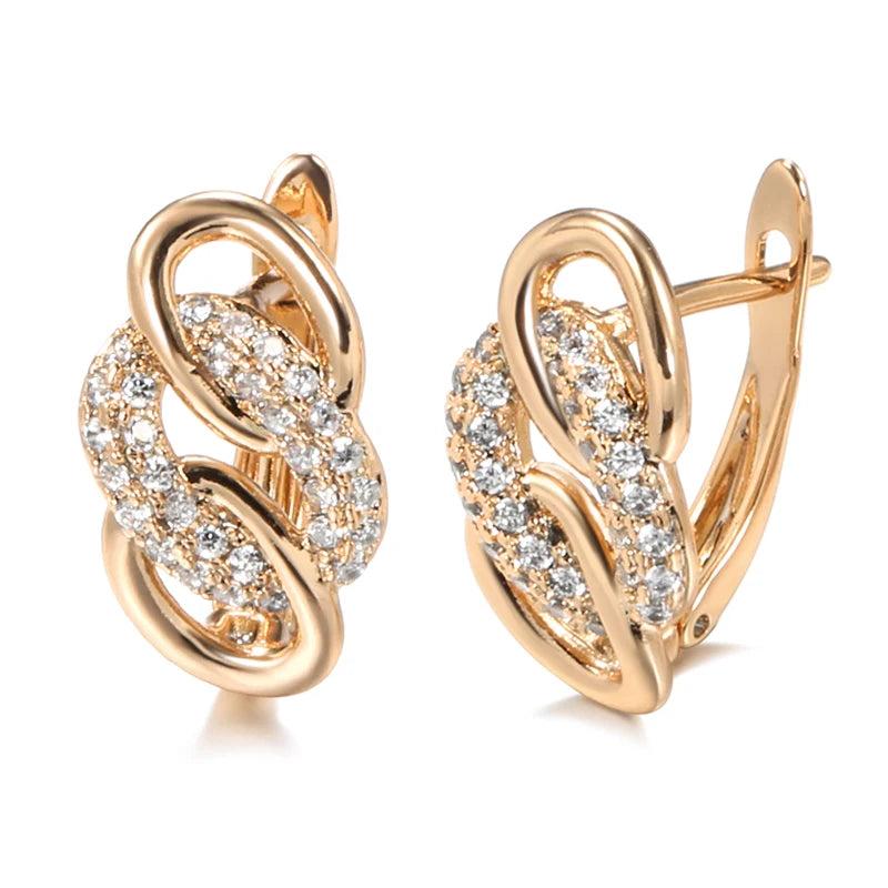 Rose Micro Inlay Zircon Heart & Arrow Drop Earrings